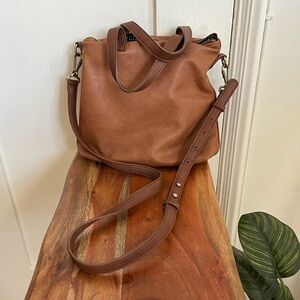 ANTIK KRAFT vegan leather crossbody tote bag